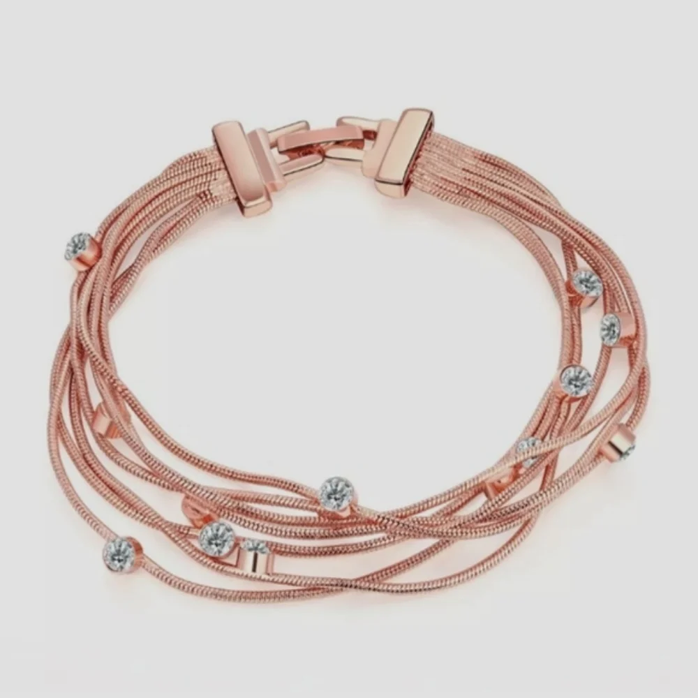 Rose Gold Bracelet +FREE Earrings